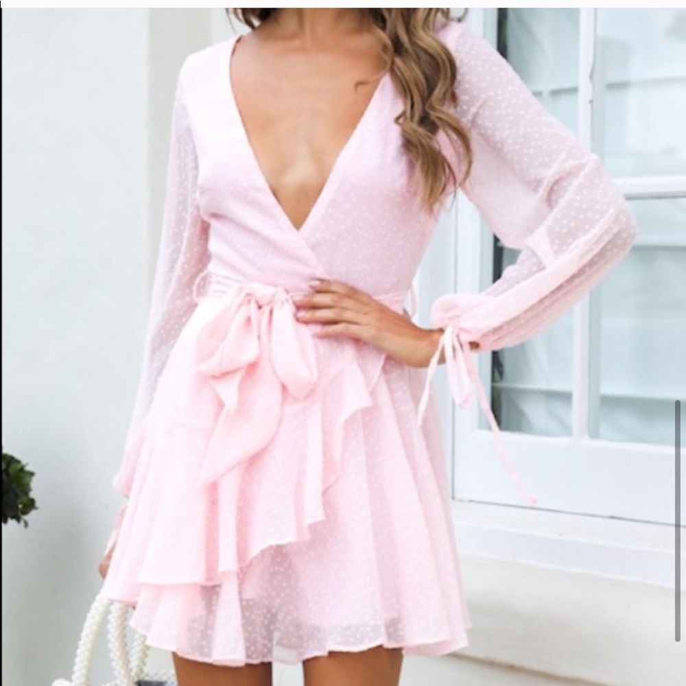 Hello Molly Pink Swiss Dot Dress